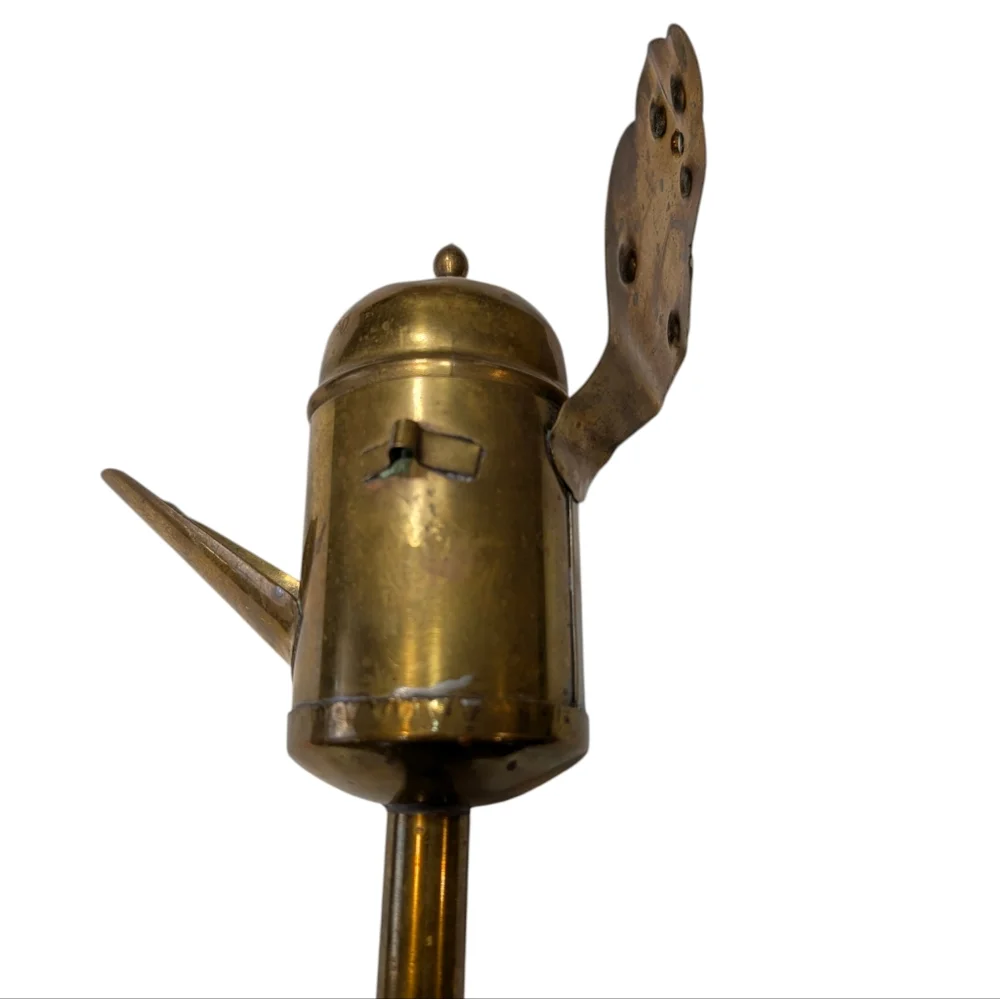 Antique Dutch Brass whale oil lamp. 14